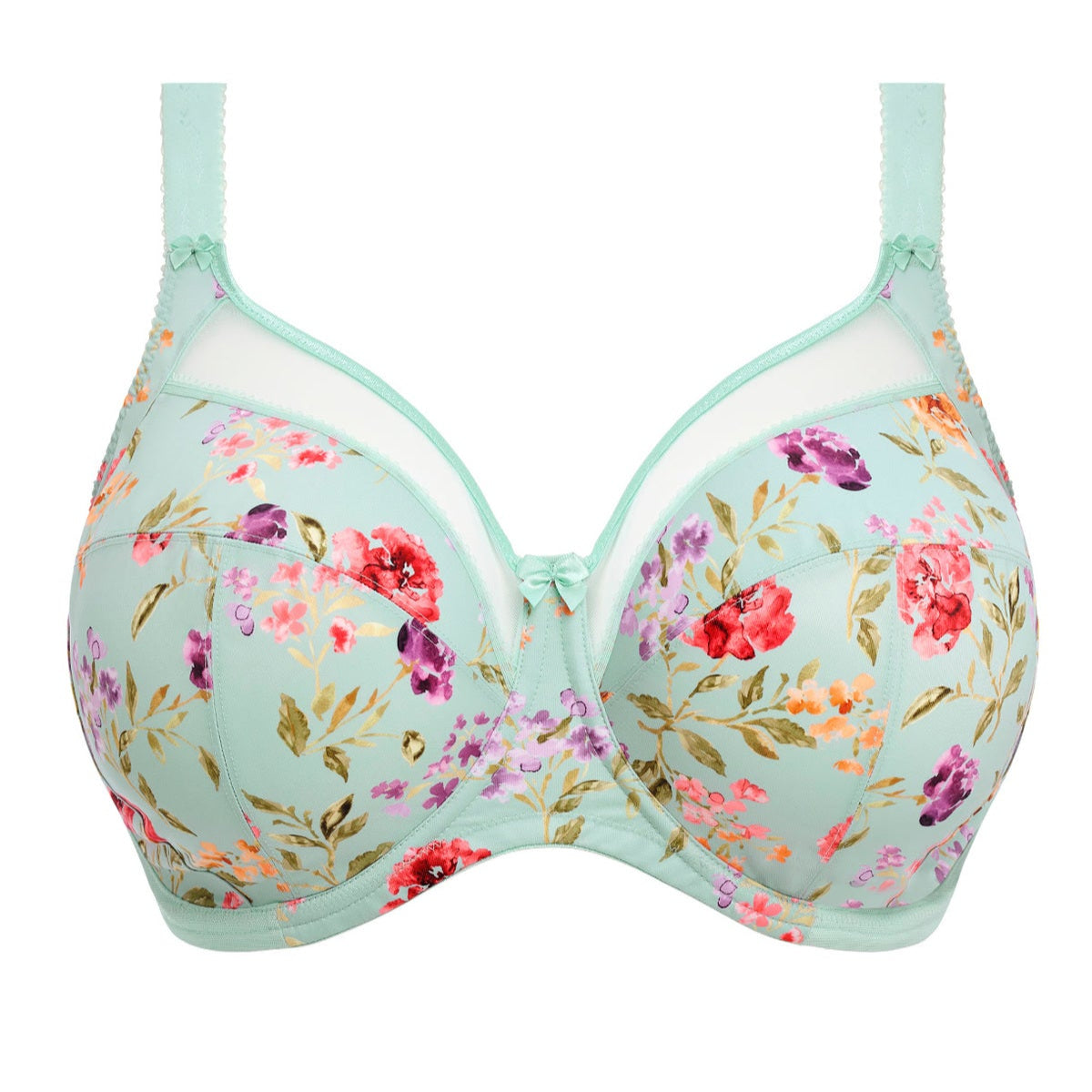 Floral-patterned bra on a white background