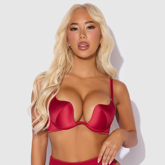 Brigeta Satin Thong - Crimson Red