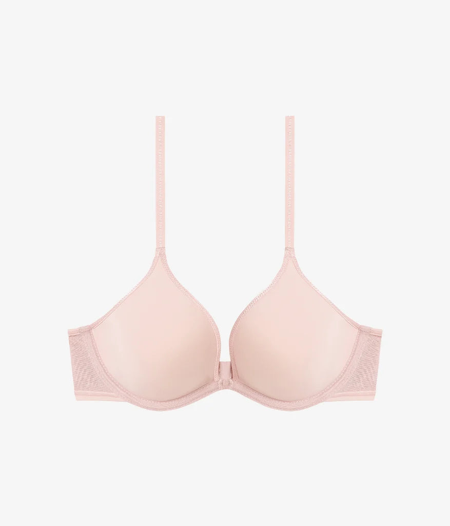 Full Transparency Plunge T-shirt Bra - Rose Smoke