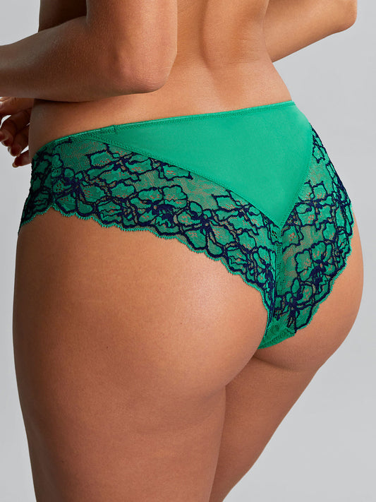 Envy Brazilian - Emerald Green w/ Navy Blue Lace