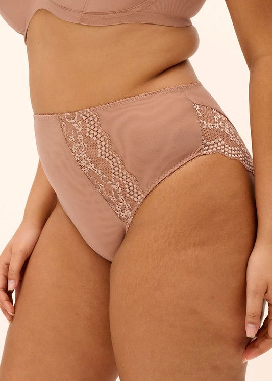 Lucie High Leg Brief - Mocha