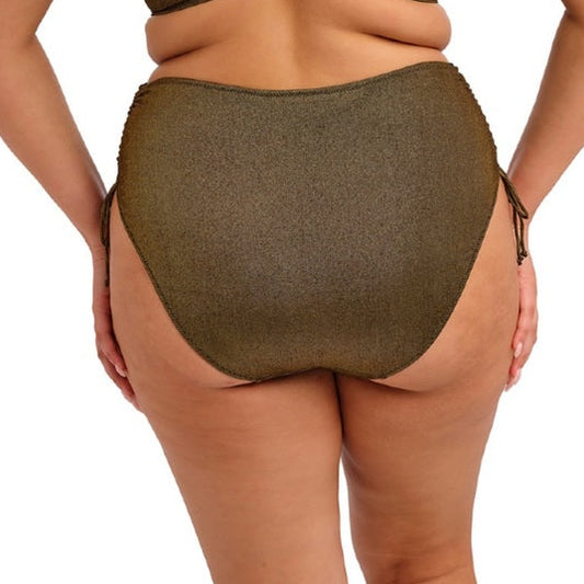 Sunset Shimmer Adjustable Bikini Brief - Gold Rush Olive Green