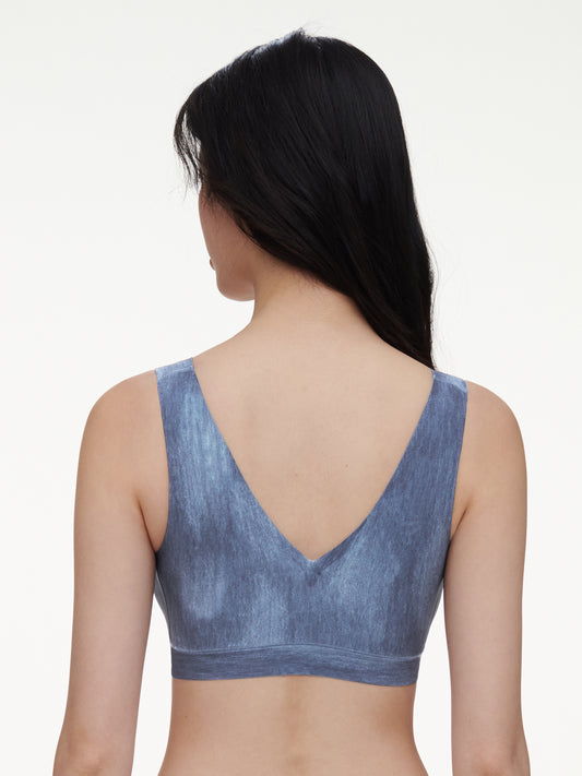 Softstretch Padded Bra Top - Blue Denim Print