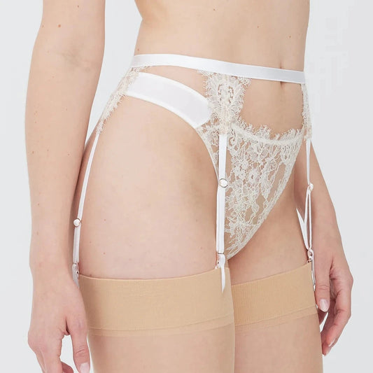 Entice Garter Belt - White/Nylon