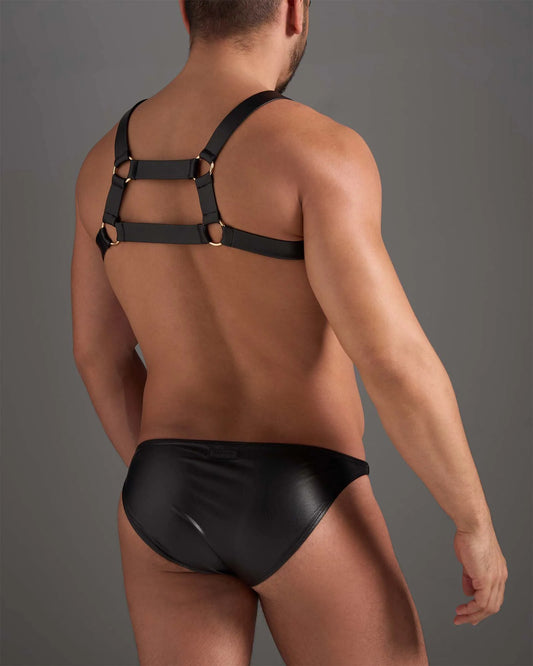 Faux Leather Flex Harness - Black
