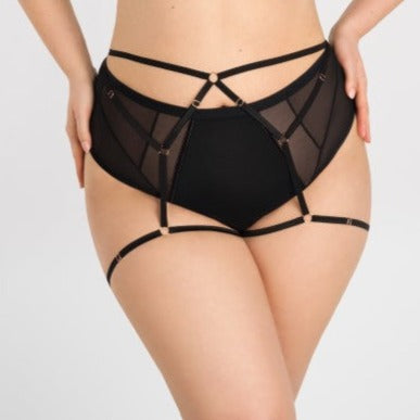 Gorsenia - Just Black High Waist Mesh Brief