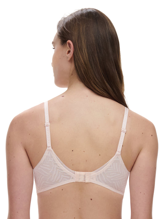 Graphic Allure Triangle Plunge Lace Bra - Pink Pearl