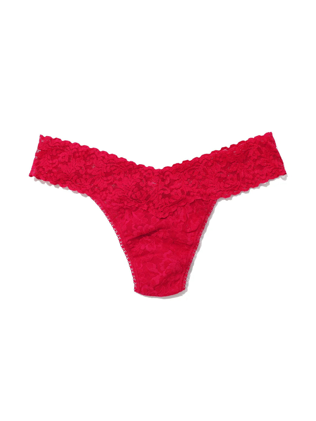 Signature Lace Low Rise Thong - Beet Juice Red