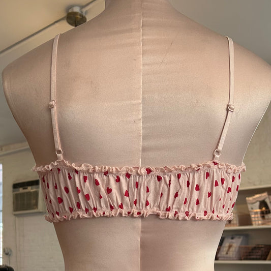 Heritage Heart Organic Cotton Bralette - Cotton Candy Pink