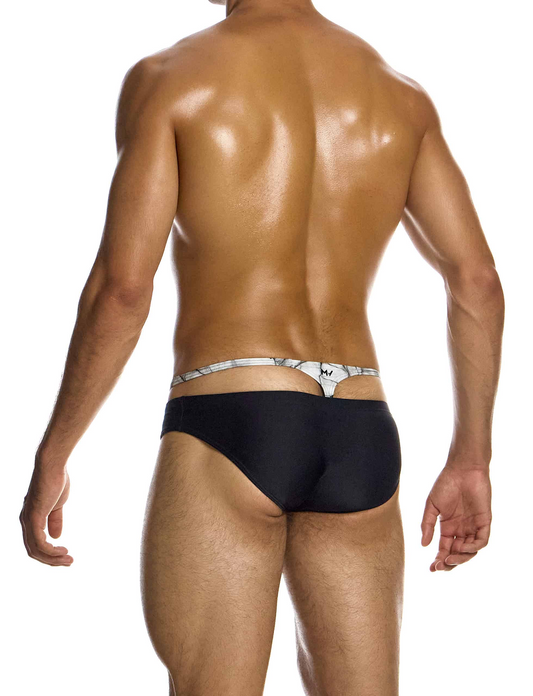 Air Element Thong and Brief Swim Set - Grey/White and Black