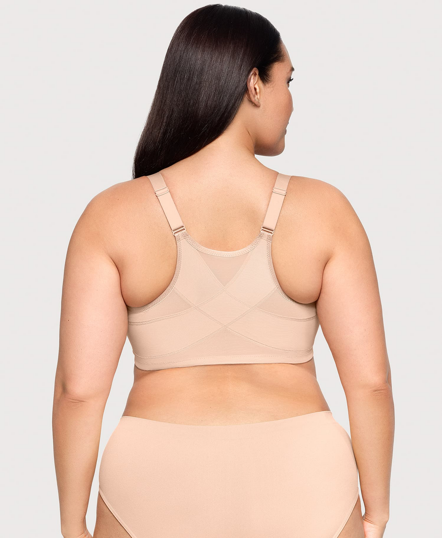 Front-Closure Posture Back WonderWire Bra - Cafe