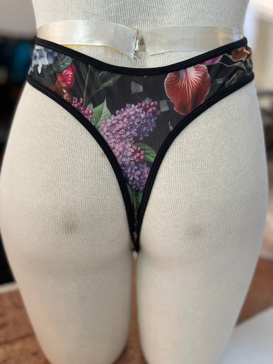 Mesh Thong - Garden of Eden - Black