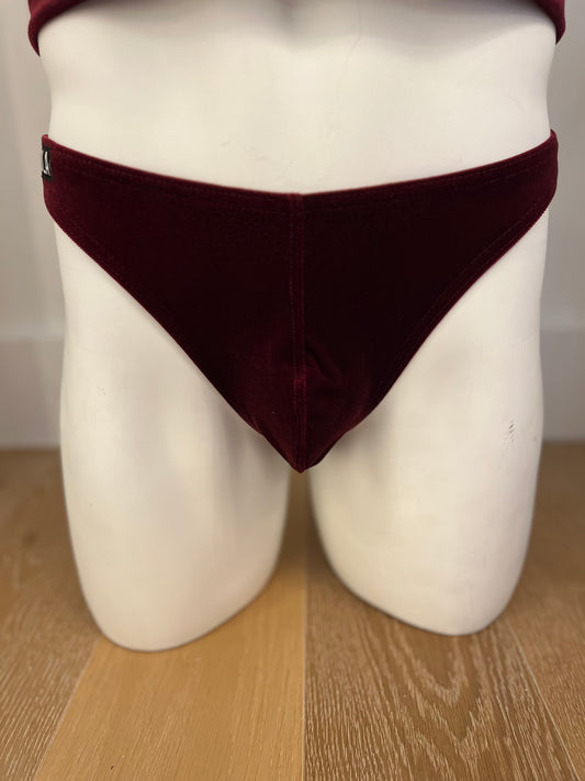 Velvet Thong - Burgundy