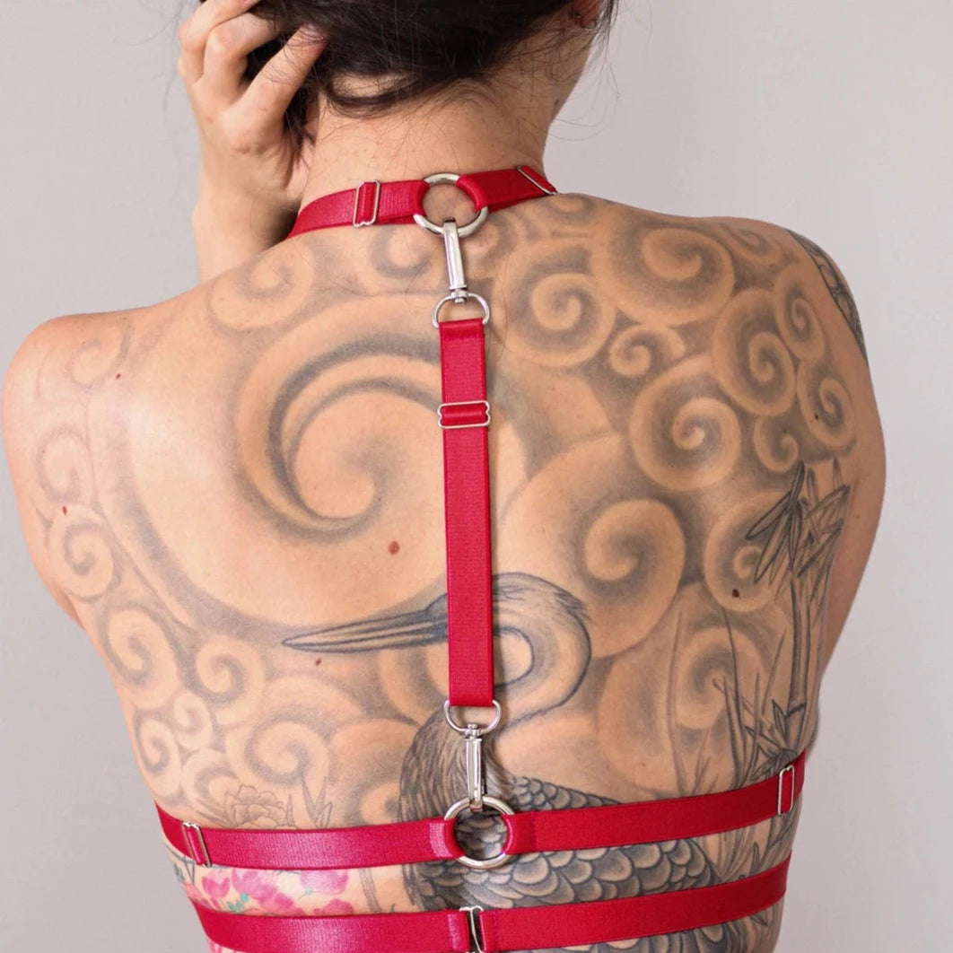 Rei Harness - Red w/ Gold Hardware