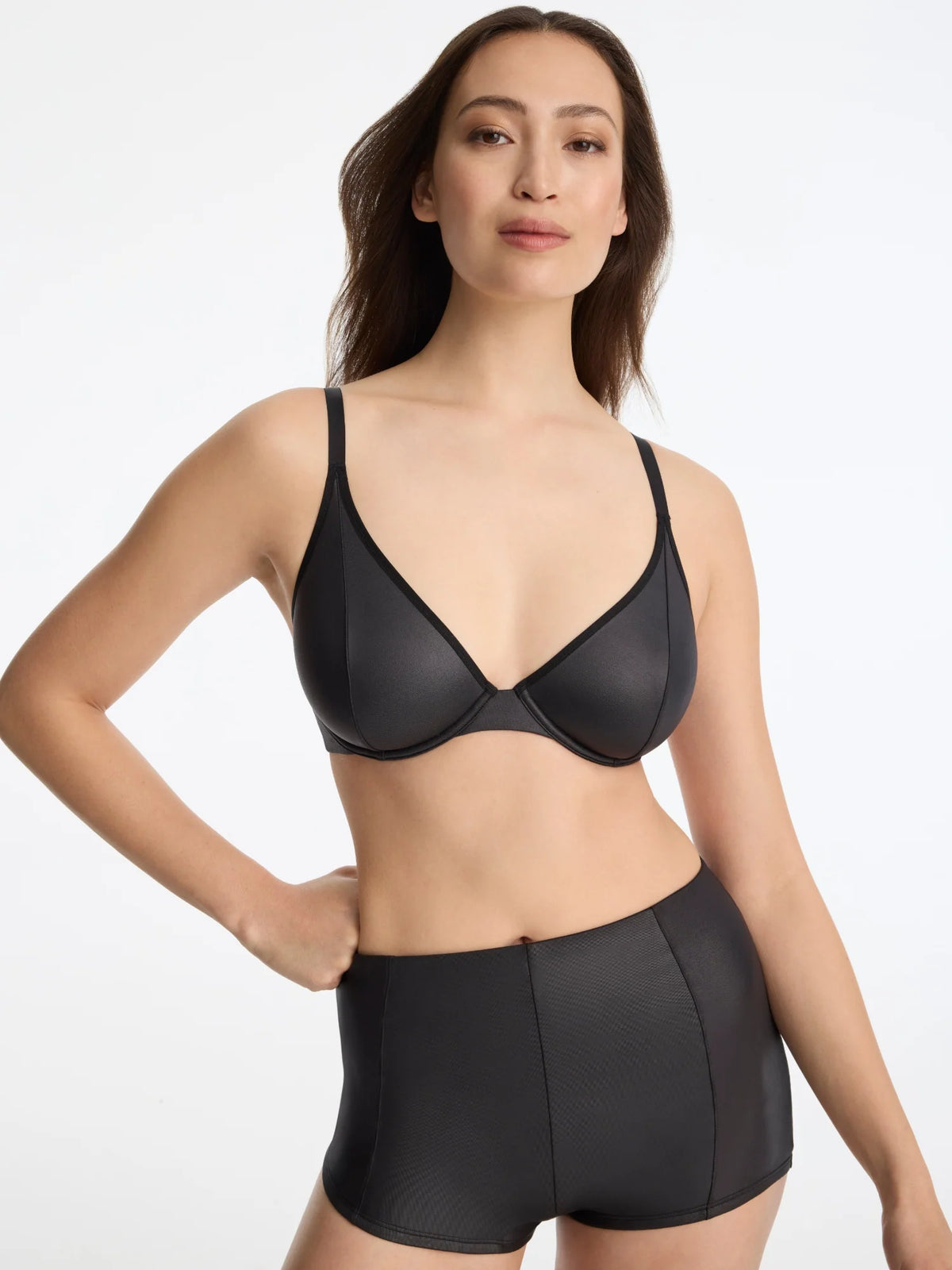 Late Night Faux Leather Hot Pant - Black