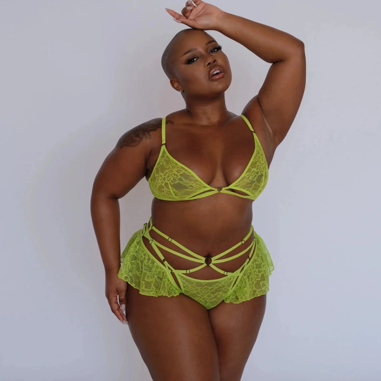 Hologram Skirted Harness Electric - Acid Green