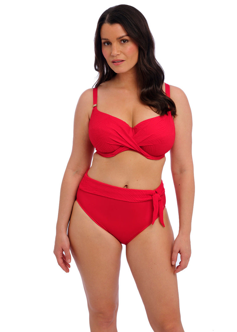 Ottawa High Waist Bikini Brief - Radiant Red