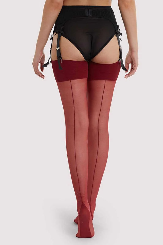 Seamed Stockings - Merlot