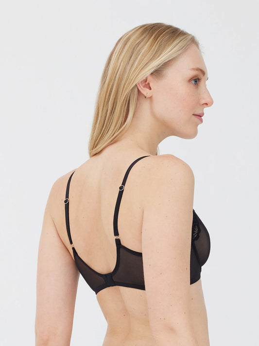 mesh, plunge, lace detail