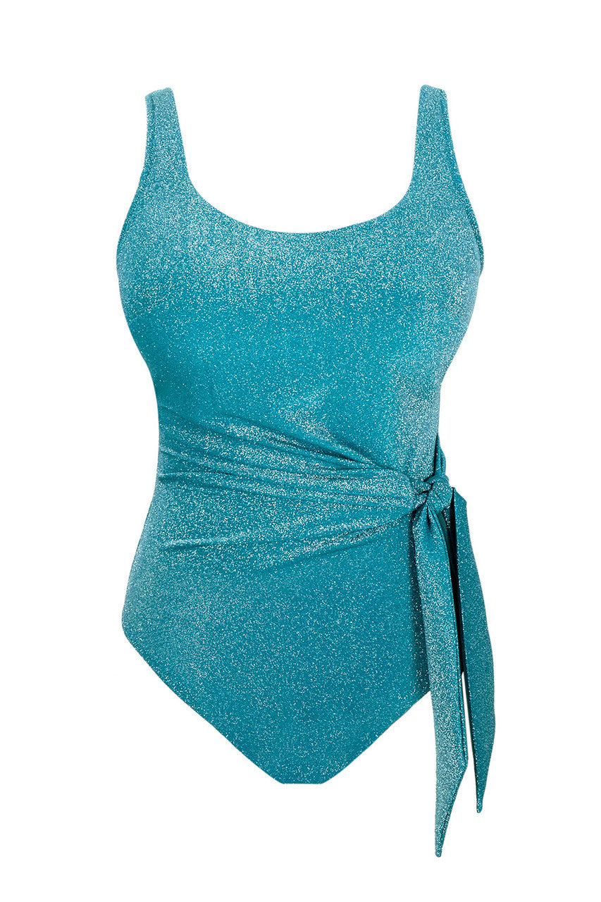 Gigi Balcony Swimsuit - Sparkle Teal Blue/Green