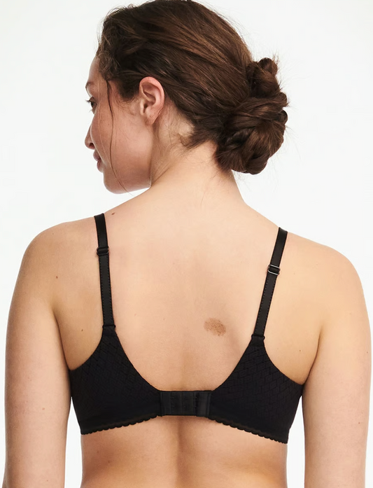 Lucie Lace Sexy Comfort Demi T-Shirt Bra - Black