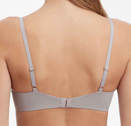Minx Balconette Bra - Pebble Grey w/ Peach Trim