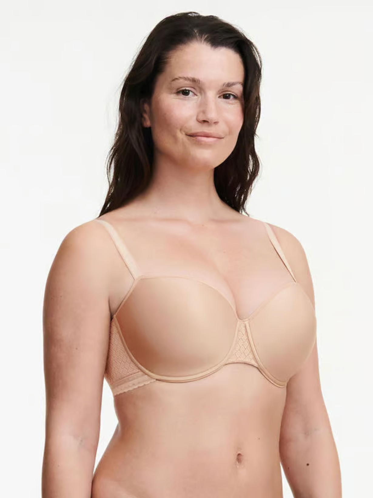 Lucie Lace Sexy Comfort Demi T-Shirt Bra - Beige (Nude)