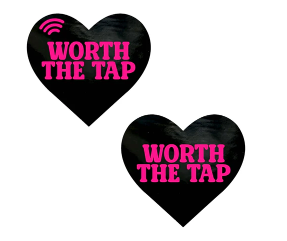 Worth the Tap Hot Pink Heart Smart NFC Pasties