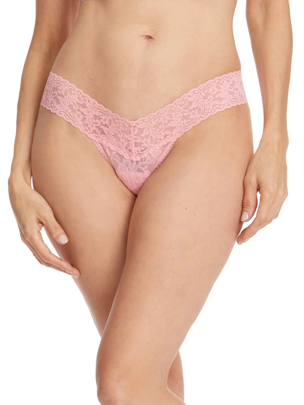 Signature Lace Low Rise Thong - Bliss Pink – The Rack Shack