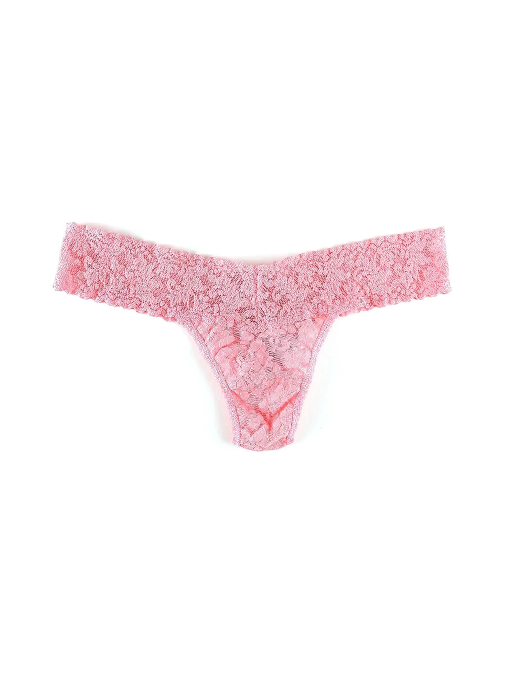 Signature Lace Low Rise Thong - Bliss Pink