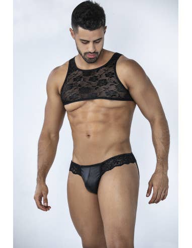 Ravage Lacey Crop Top - Black