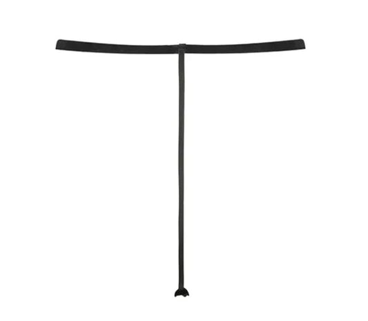 Velvet Floral Embroidered G-String - Black