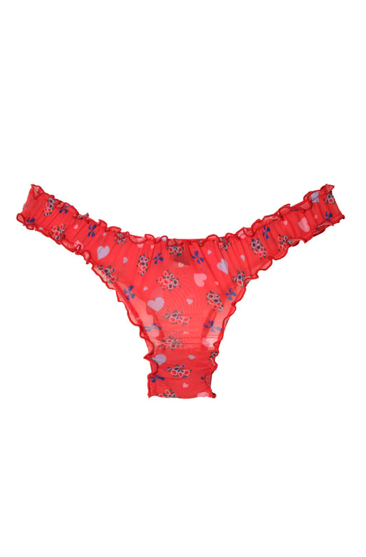 Heartbreaker Pearl Thong - Rosehip Red