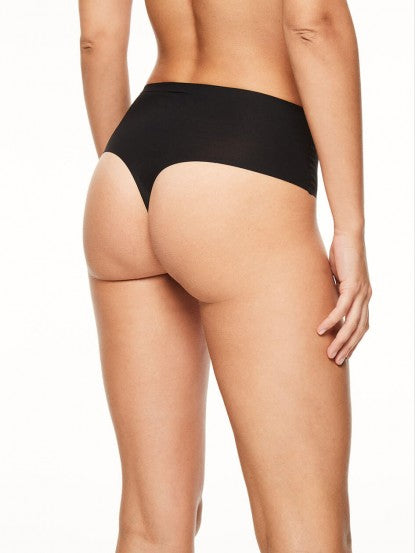 Soft Stretch High Waist Thong - Black