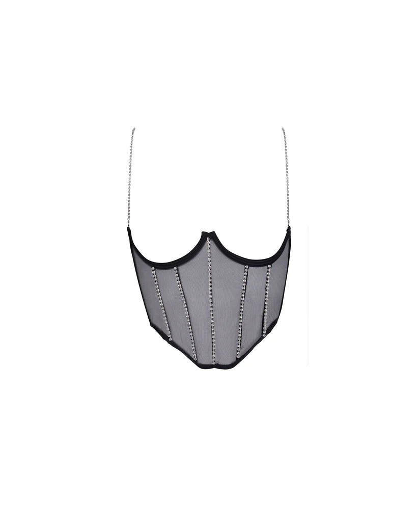 Zenn Open Wired Bustier - Black/Silver