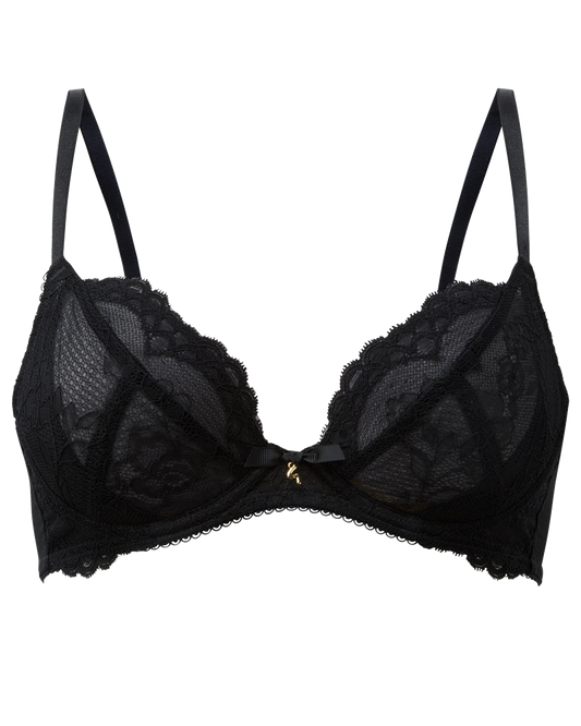 Superboost Lace Non-Padded Plunge Bra - Black