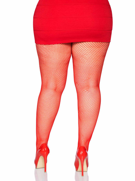 Queen Fishnet Tights - Red
