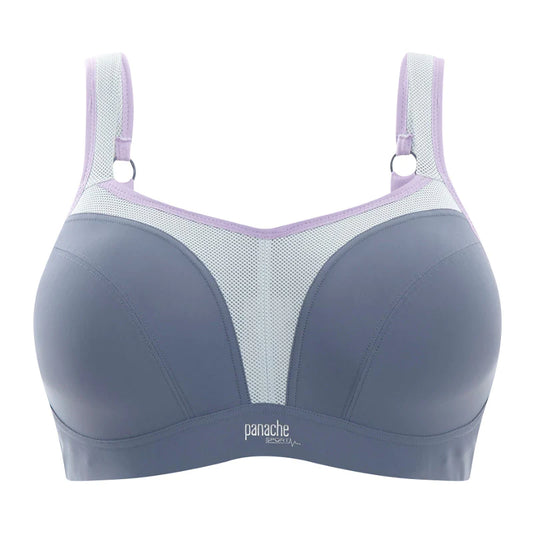 Panache Sports Bra - Grey/Purple Accent