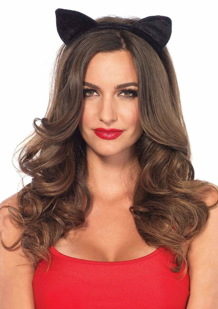 Velvet Black Cat Ears Headband