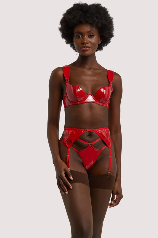 Maxine PVC Strap and Ring Suspender - Red