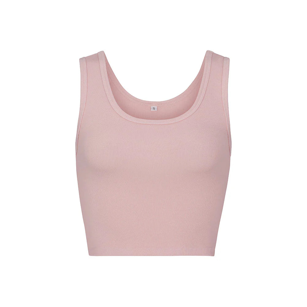 Bra30 Hipster Supportive Wireless Bra Tank Top - Sherbert Pink - Medium