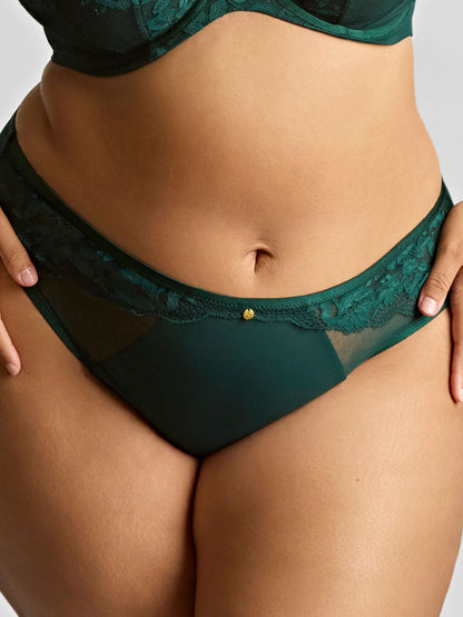 Josephine High Leg Brief - Forest Green