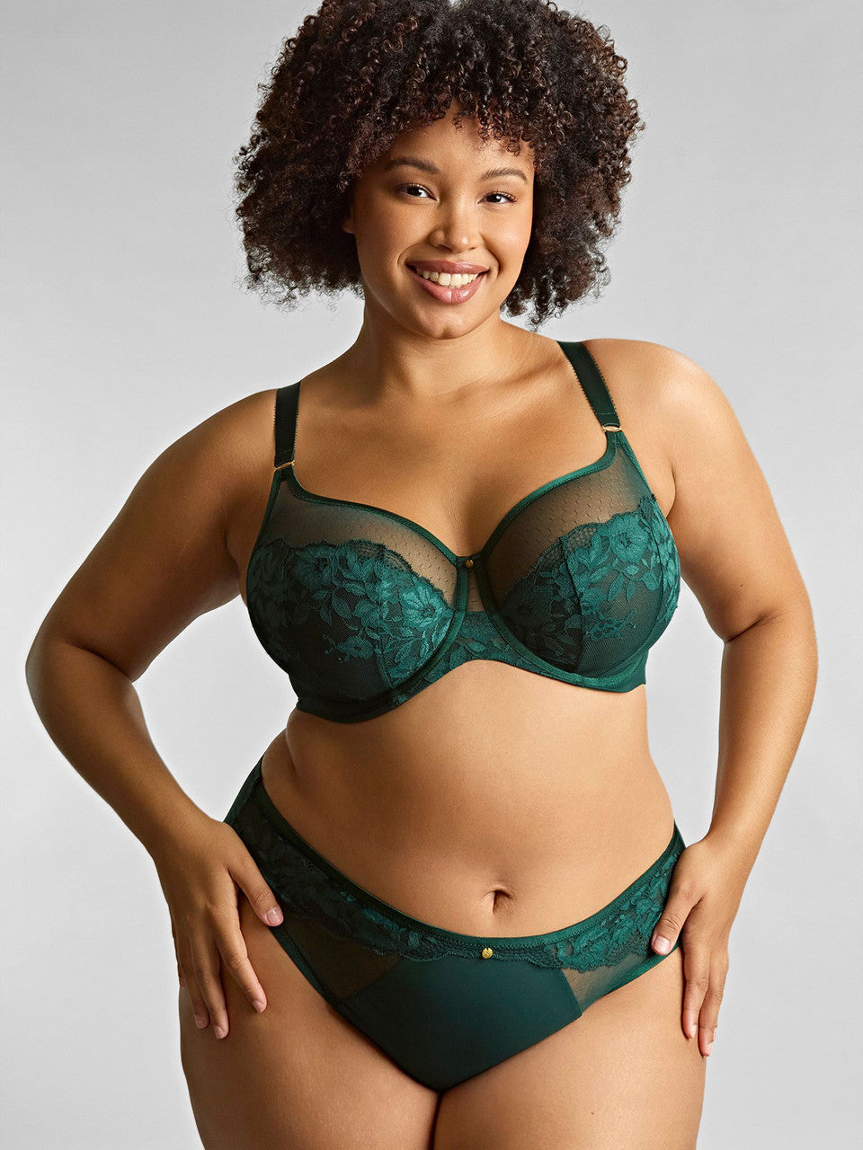 Josephine High Leg Brief - Forest Green