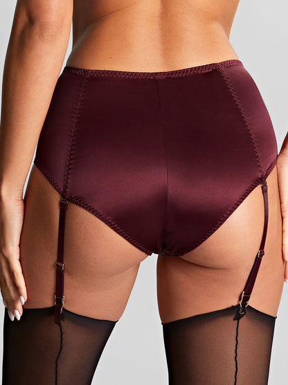 Grace Suspender Brief - Bordeaux Red