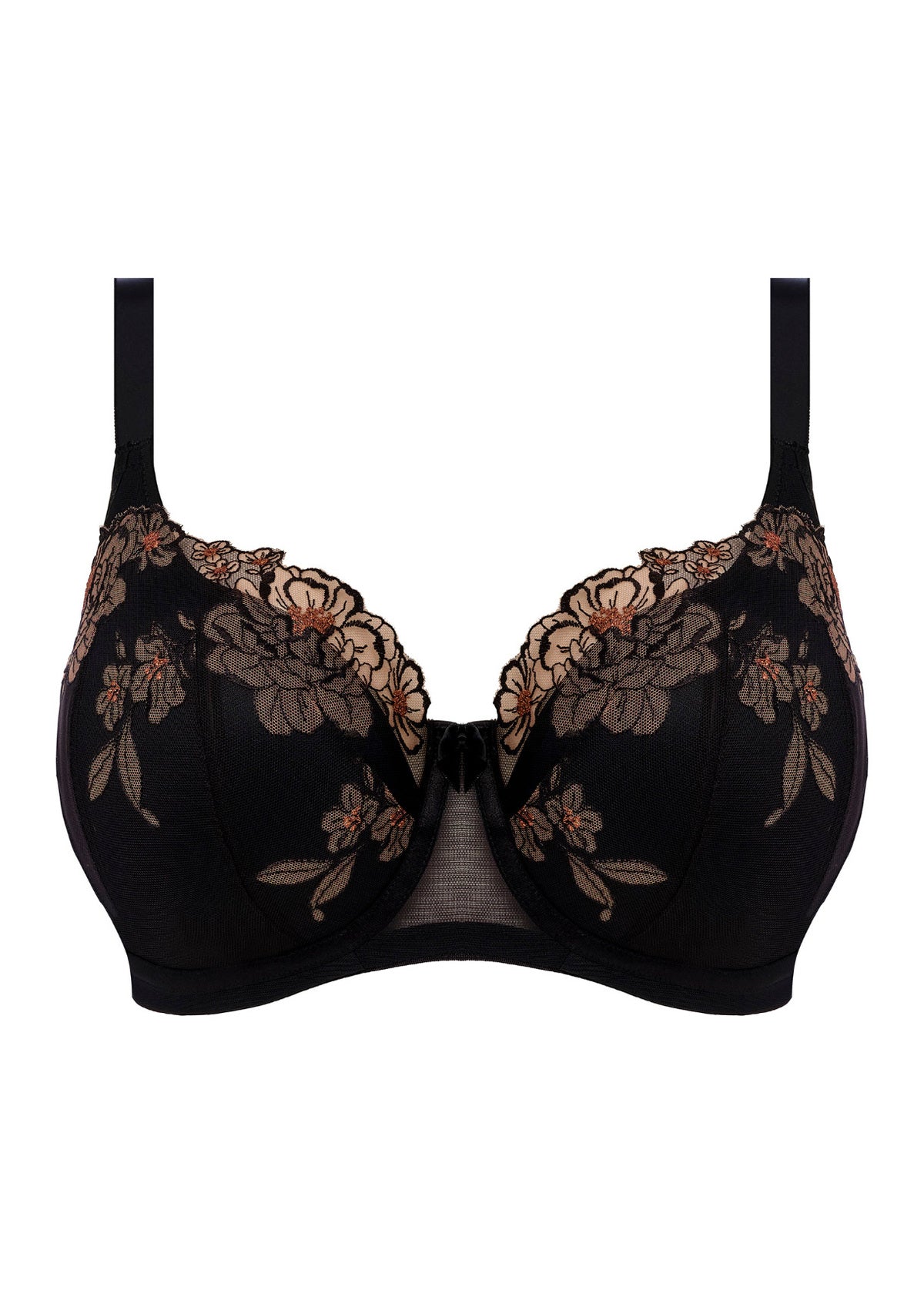 Teagan Uw Padded Half Cup Bra - Black/Almond