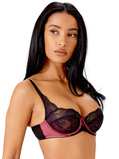 VIP Confession Bra - Black/Burgundy