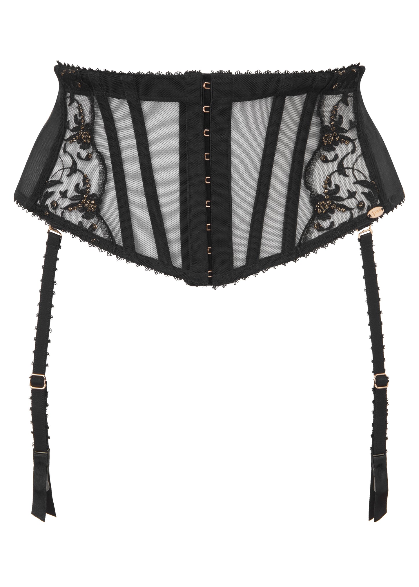 VIP Taboo Waspie Suspender - Black with Gold