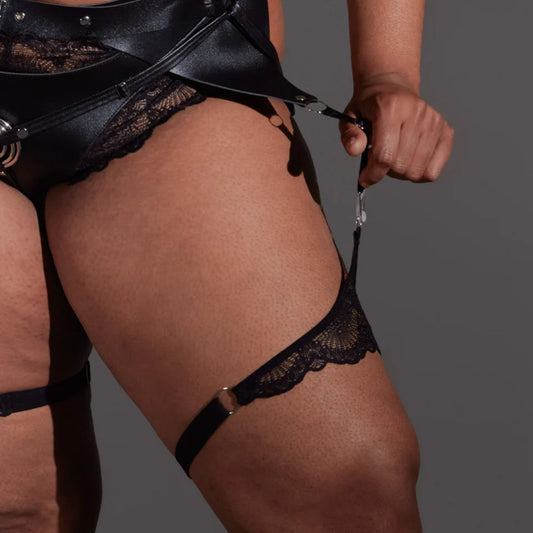 Kane Thigh Garters - Black - 1X-3X