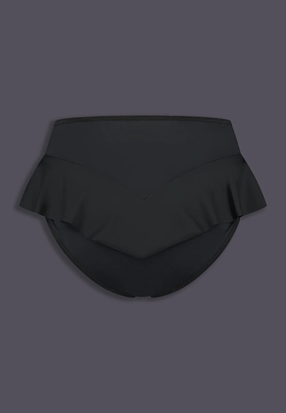 Tucking Bikini Brief w/ Ruffle - Black