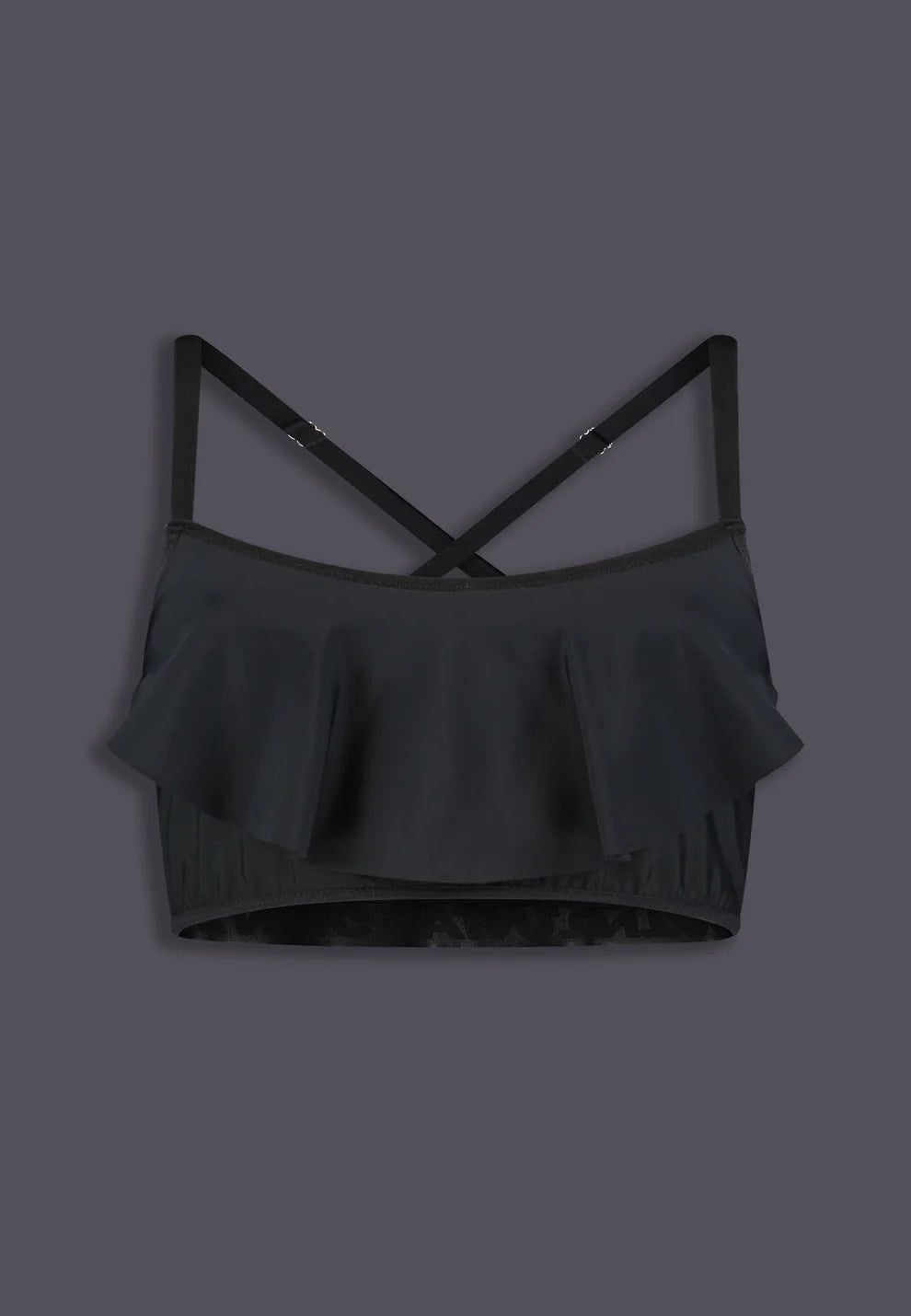 Bikini Top w/ Ruffle - Black
